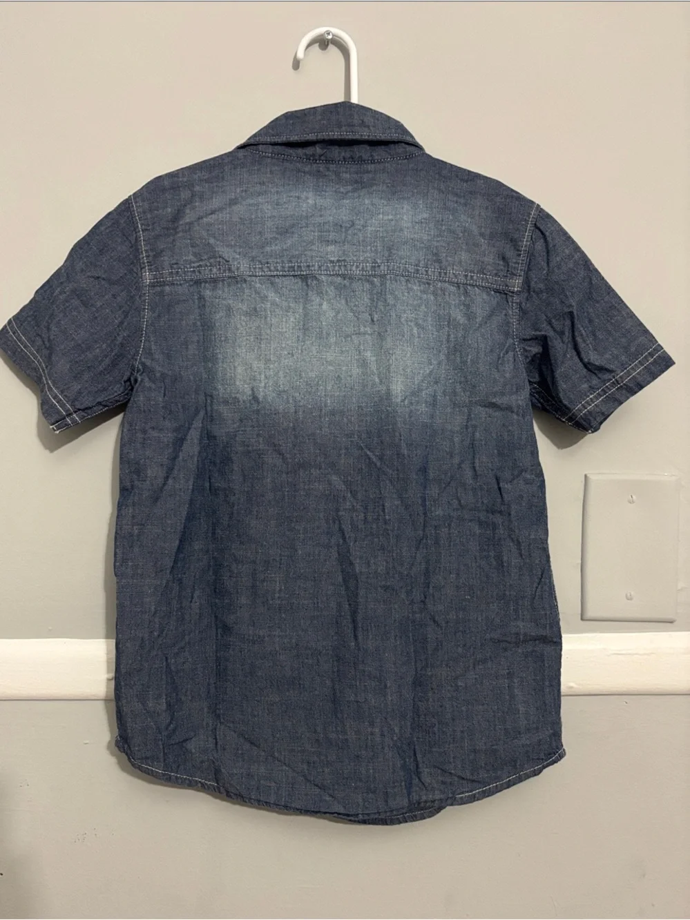 Carter's Short-Sleeve Denim Button-Down Shirt - Blue